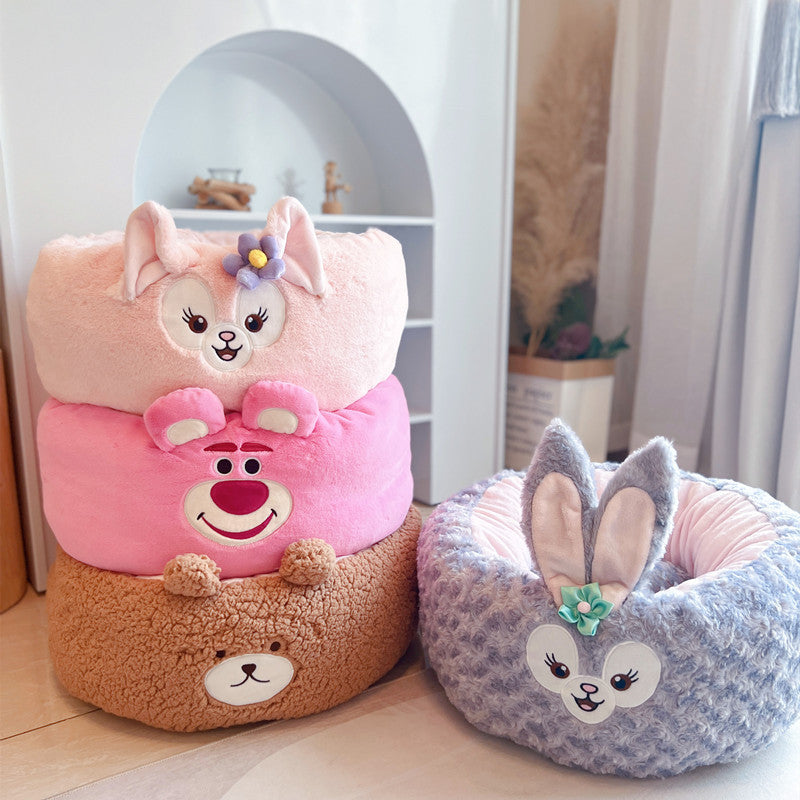 Universal Autumn And Winter Plush Round Pet Bed