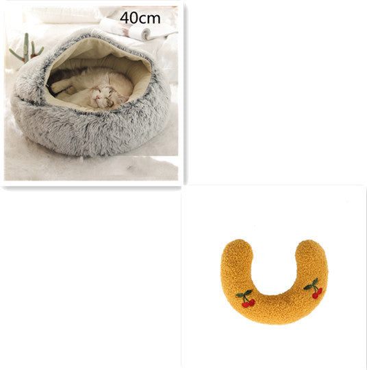 Winter Round Plush Warm Bed