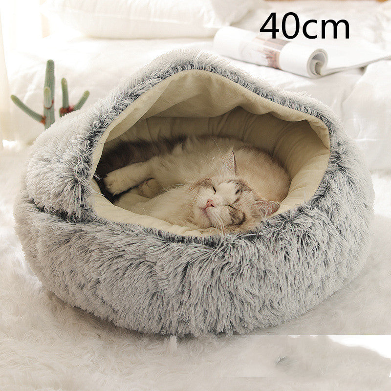 Winter Round Plush Warm Bed