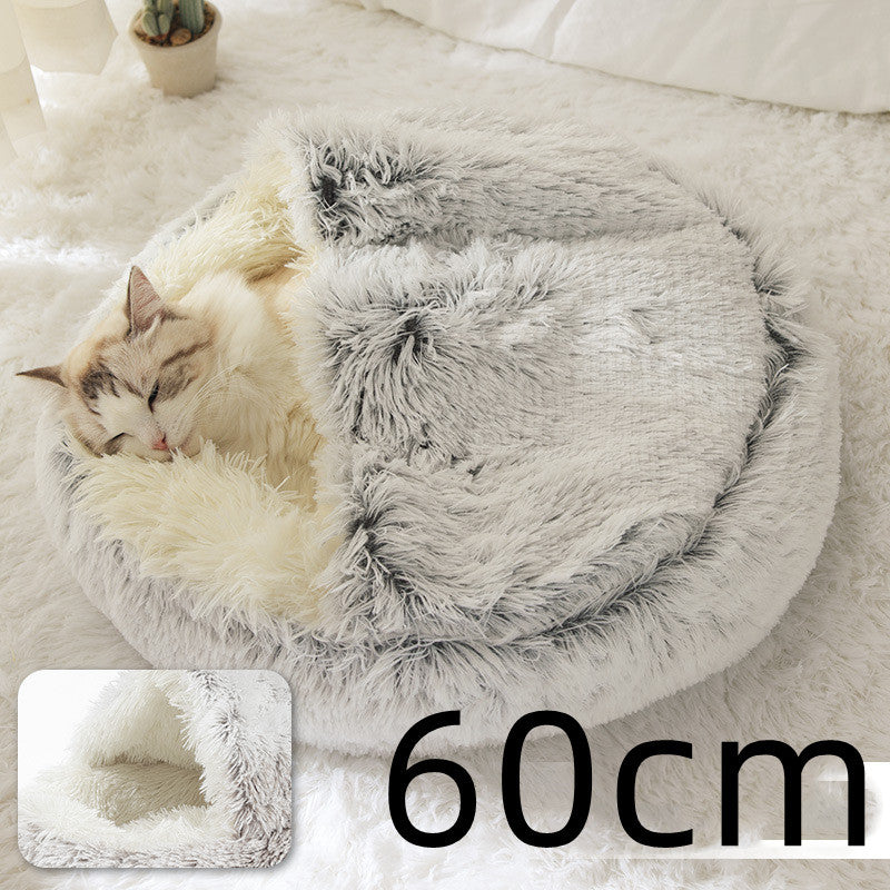 Winter Round Plush Warm Bed