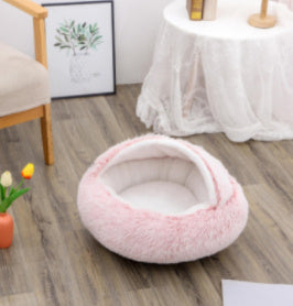 Winter Round Plush Warm Bed