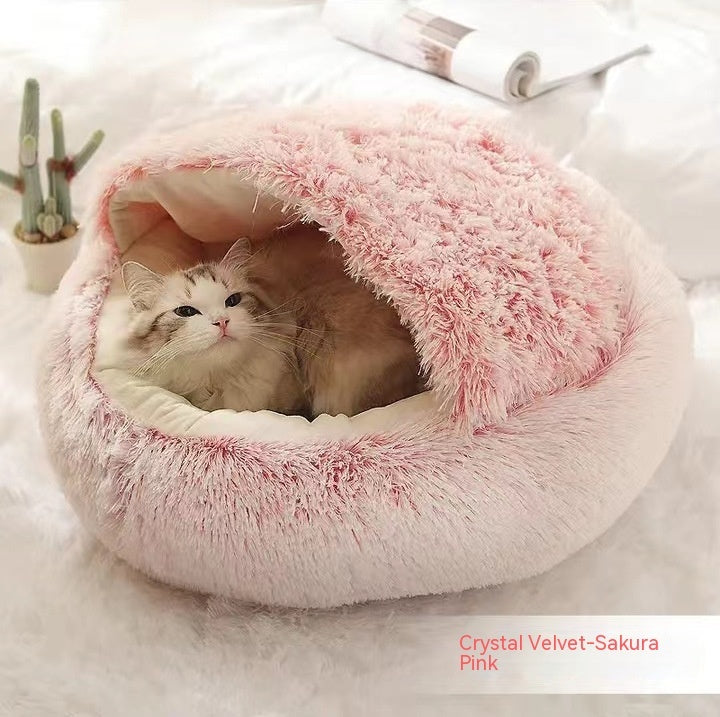 Winter Round Plush Warm Bed
