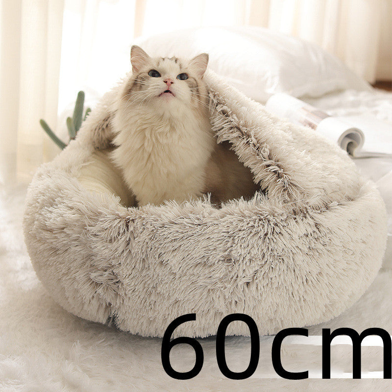 Winter Round Plush Warm Bed