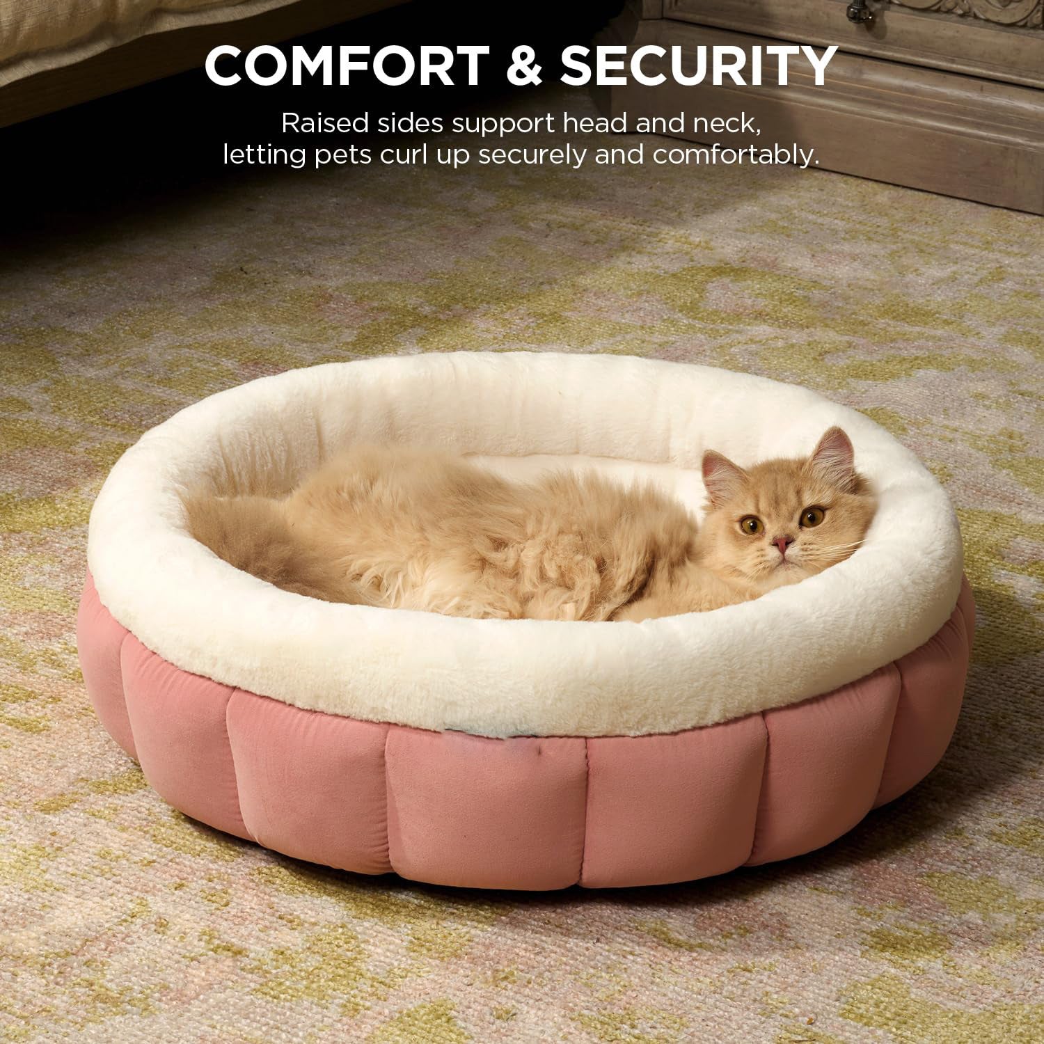 Round Plush Anti-Slip Bottom Pet Bed