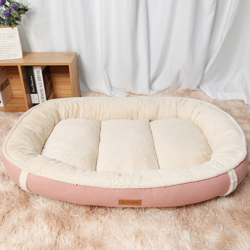 Pet Linen Round Nest Non-slip Plush Bed