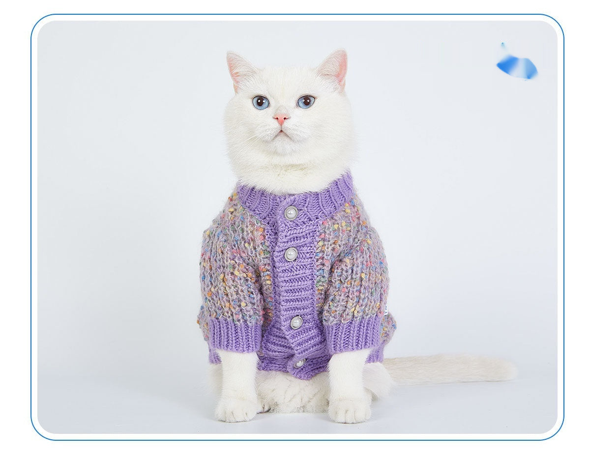 Dog Sweater Soft Cardigan Clothes
