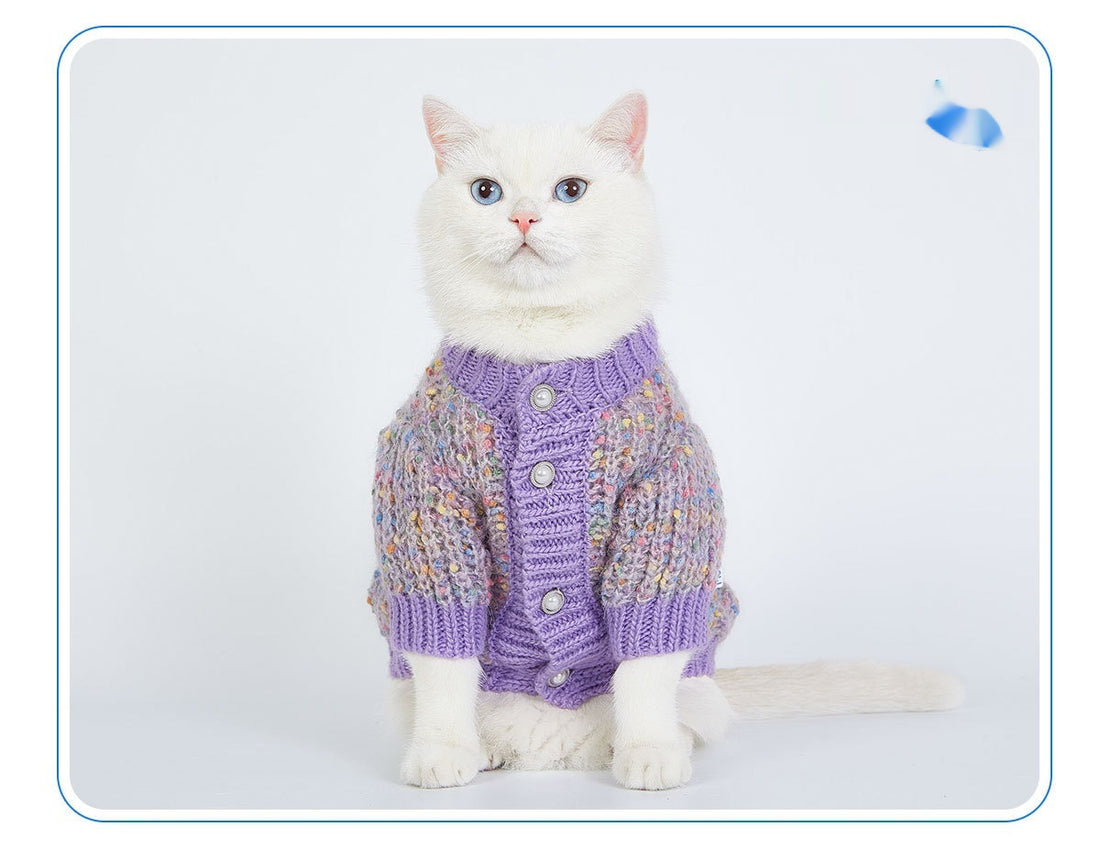 Dog Sweater Soft Cardigan Clothes