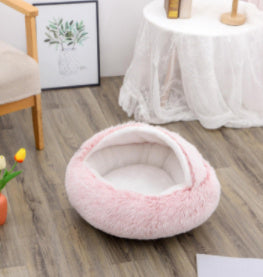 Winter Round Plush Warm Bed