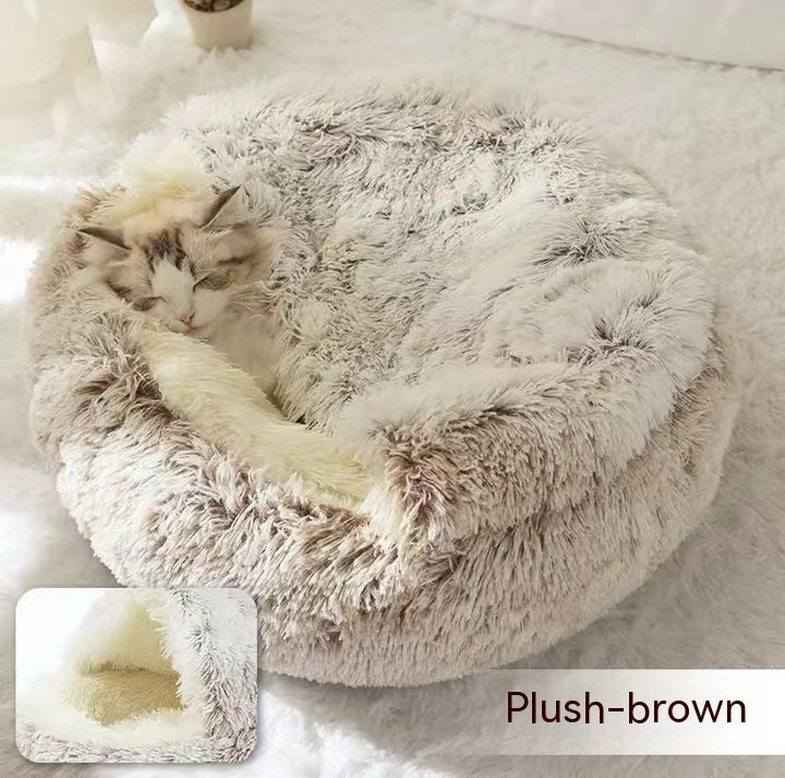 Winter Round Plush Warm Bed