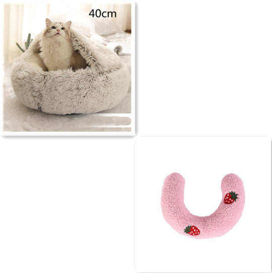 Winter Round Plush Warm Bed