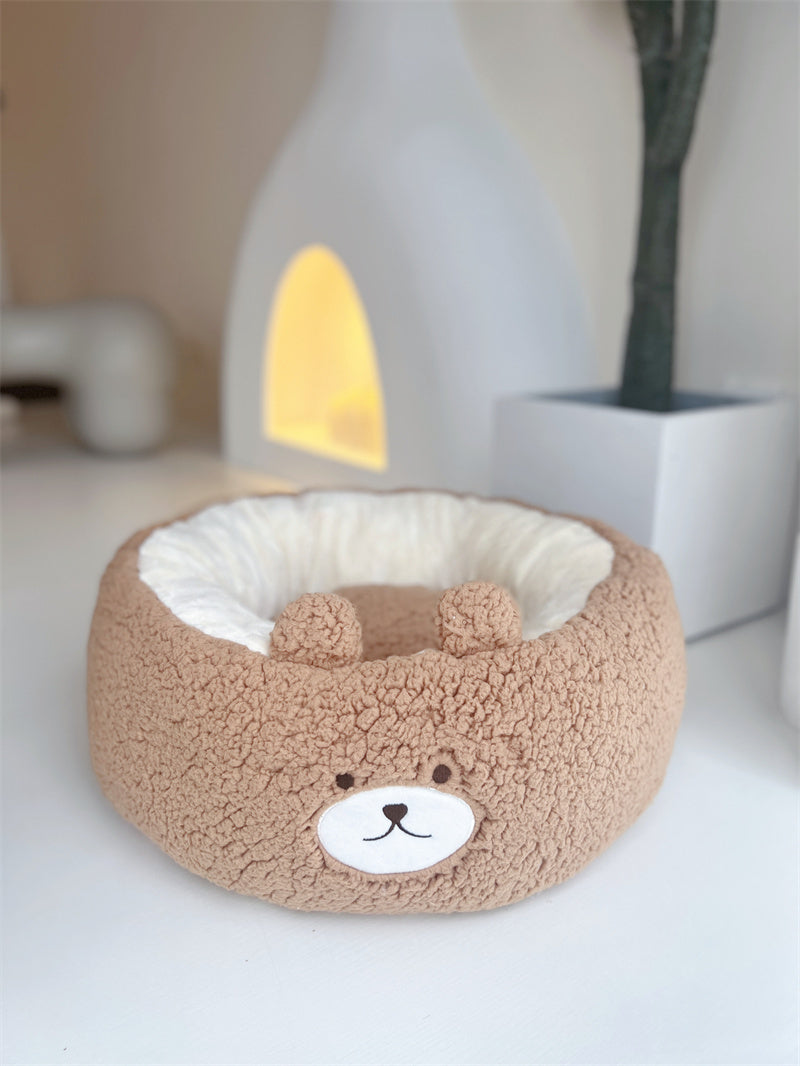 Universal Autumn And Winter Plush Round Pet Bed